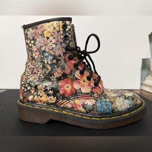 Vintage 90s Dr. Doc Martens Floral Boots Women US Size 7